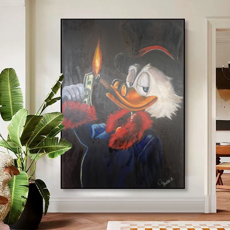 Burning Dollar to Light Cigars Donald Duck