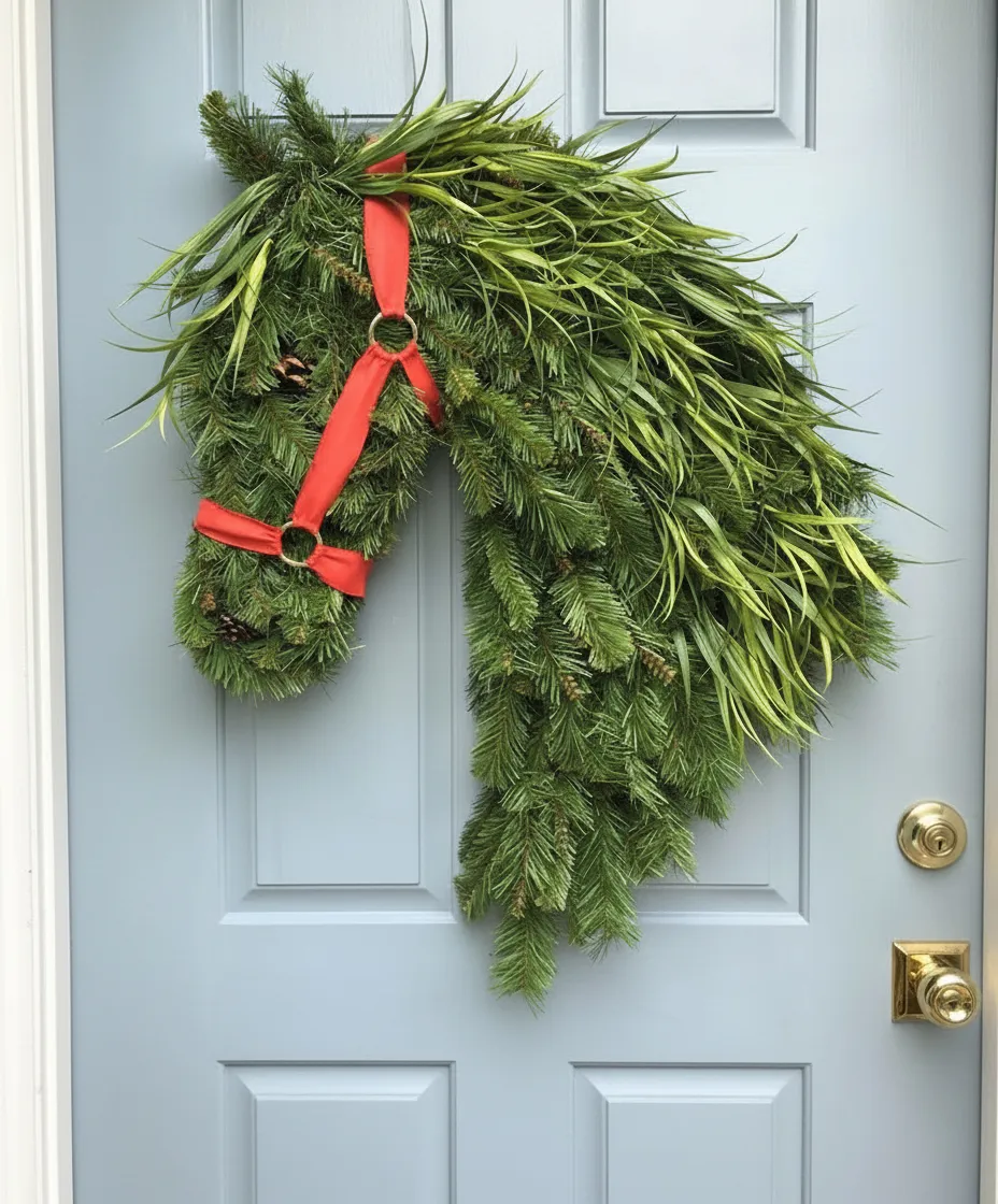 🎄Christmas Early Bird Sale - 49%OFF🐴Horse Head Wreath for Front Door