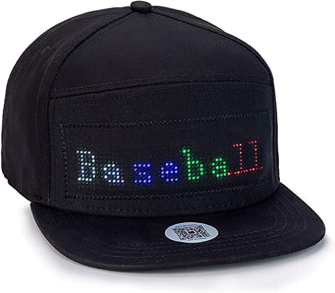 Editable text LED light hat
