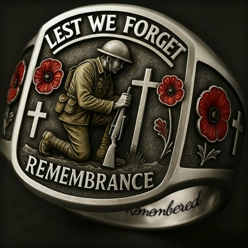 🌹Fallen Heroes Remembrance Ring ✝️ In Memory of the Brave