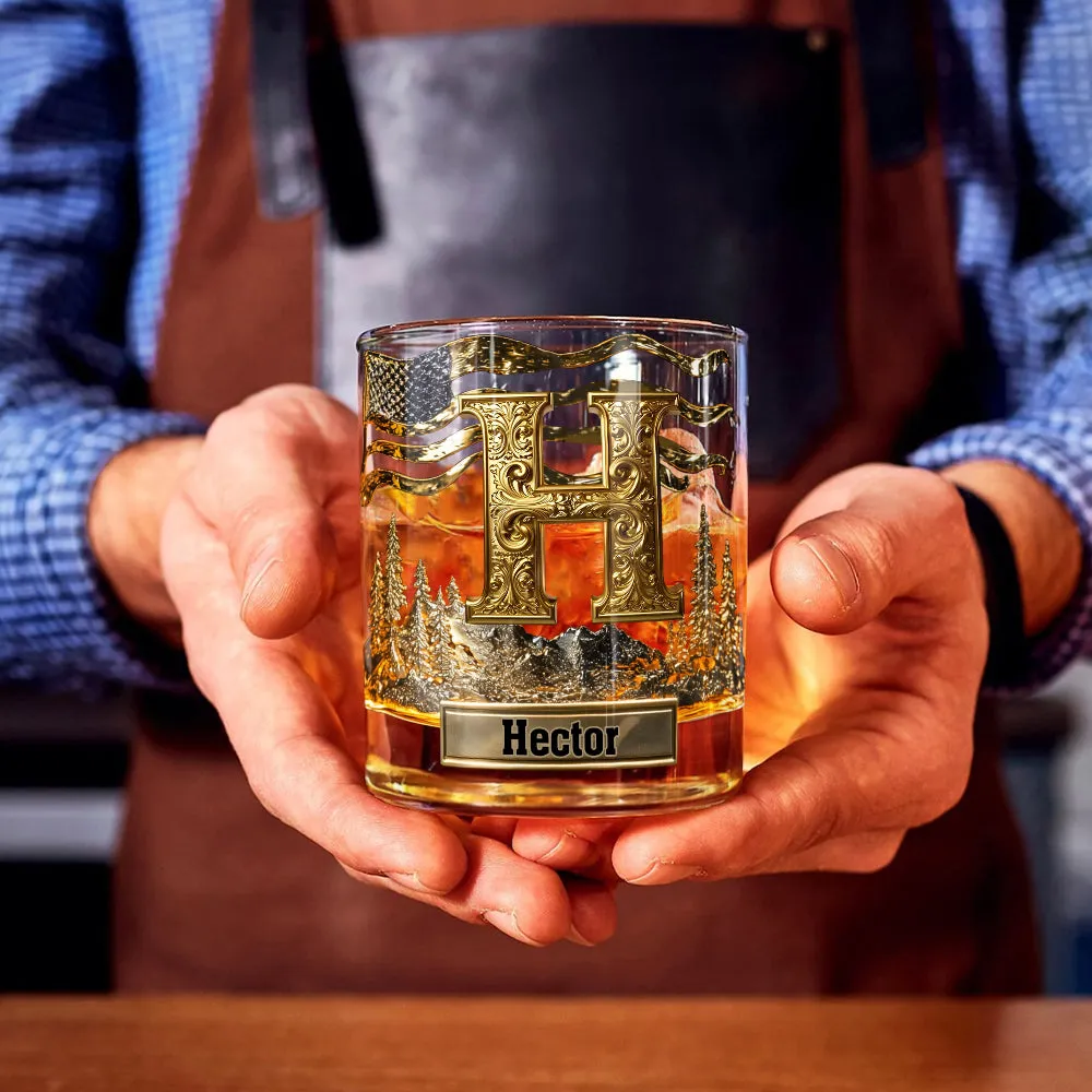 Personalized whisky glasses with lettering