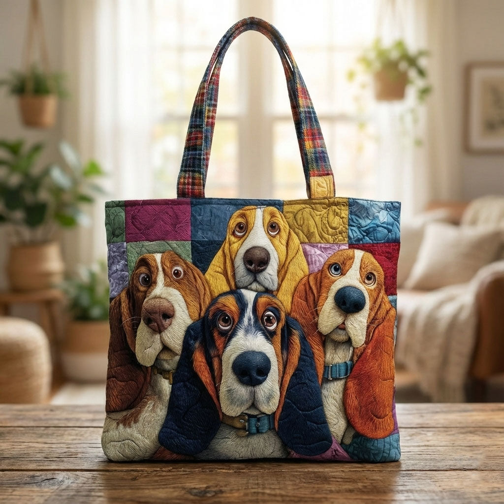 Basset Hound Quilted Tote Bag 