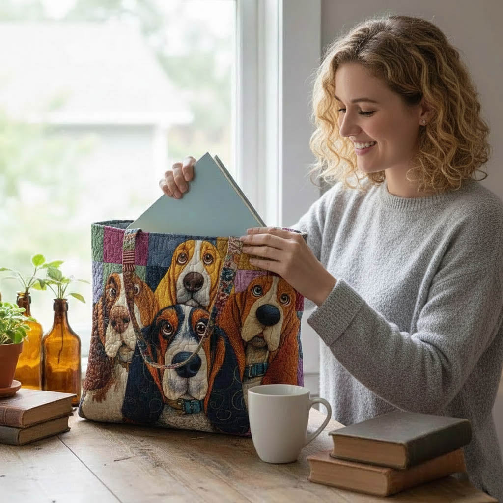 Basset Hound Quilted Tote Bag 