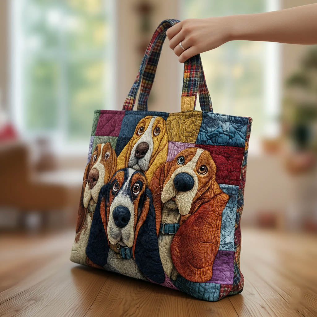 Basset Hound Quilted Tote Bag 