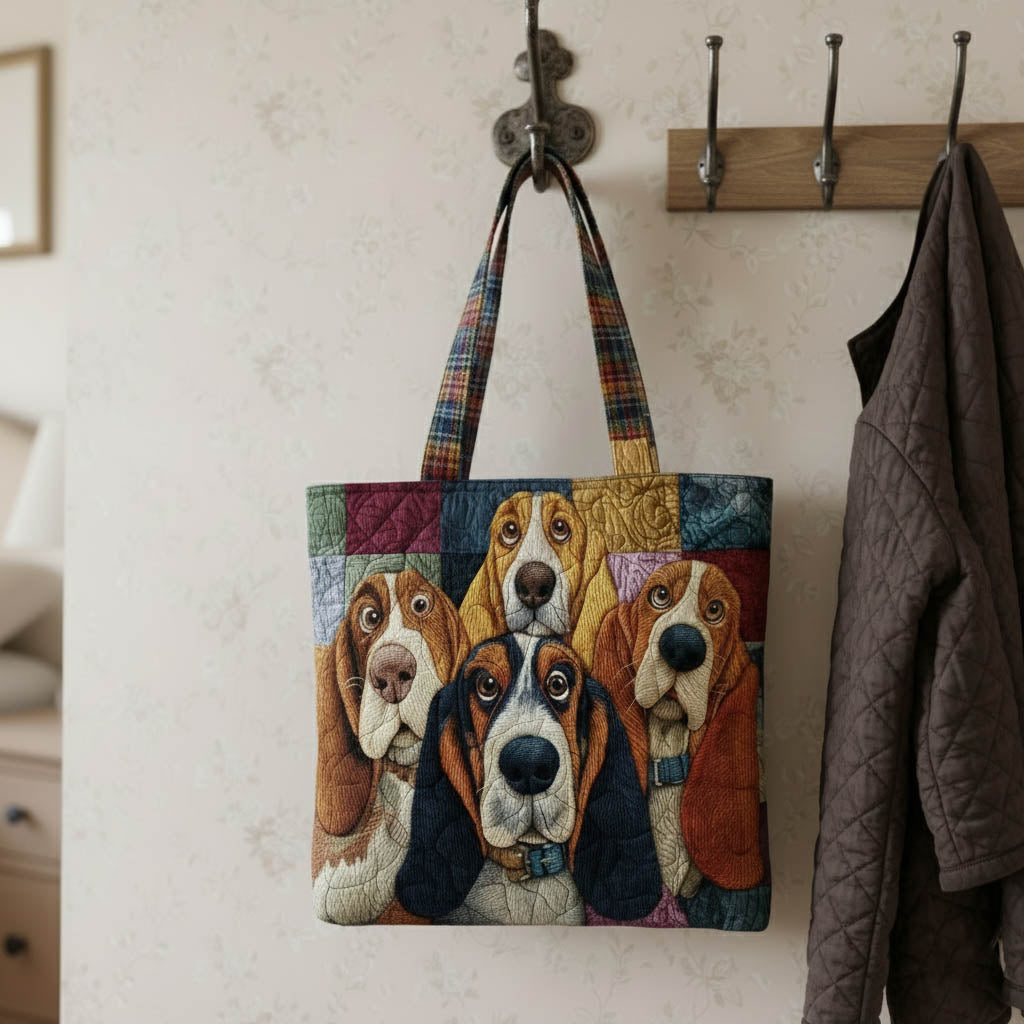 Basset Hound Quilted Tote Bag 