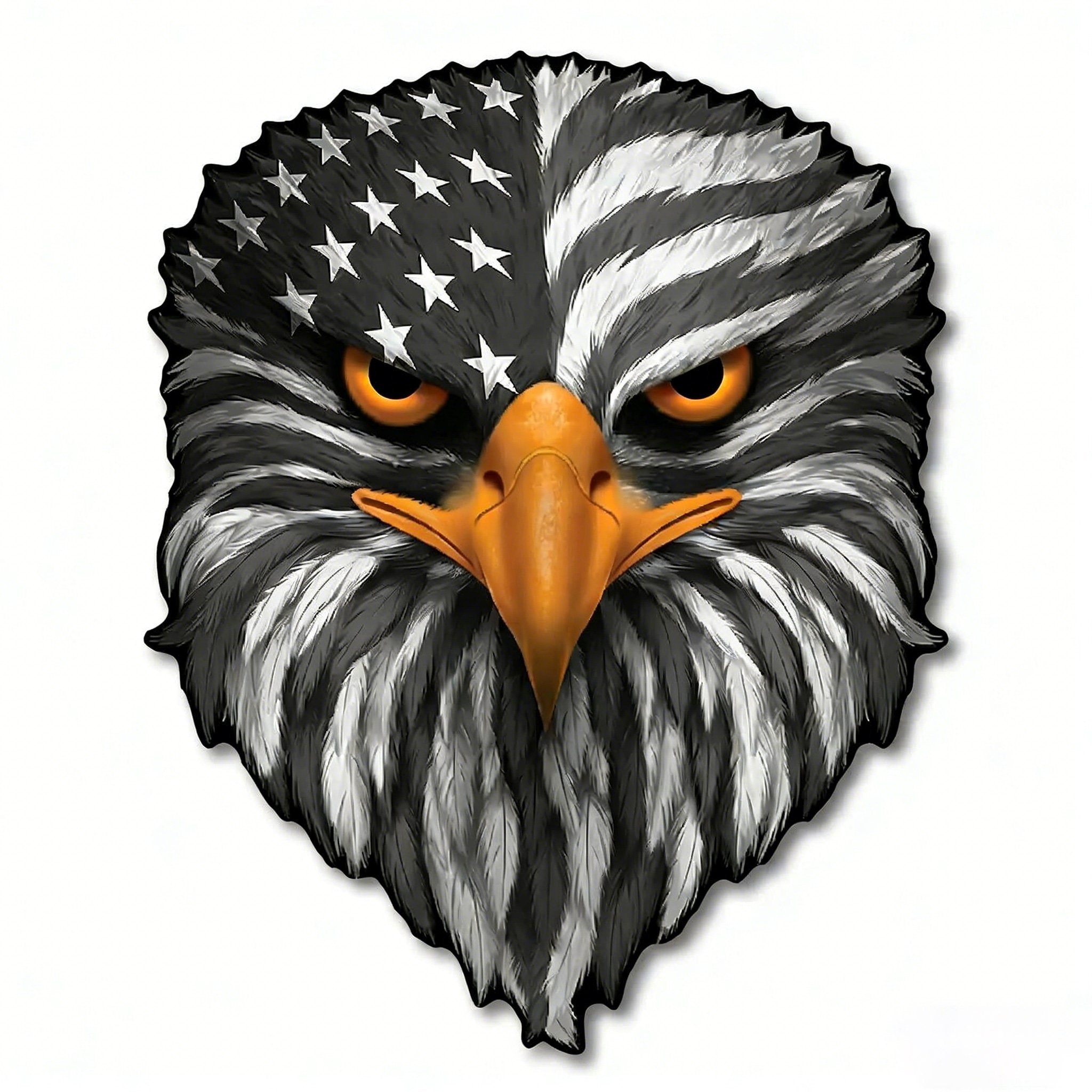 Reflective Eyes Eagle Decal🦅 – Patriotic USA Flag Vinyl Sticker for Trucks, Cars, Coolers, Laptops – Waterproof & Fade-Resistant