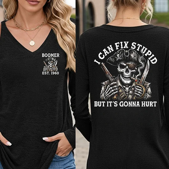 "Fixed Stupid, Endured Classics" - Pirate Skull Vintage Custom Series T-shirt / Hoodie / Tank Top