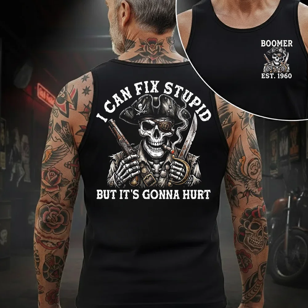 "Fixed Stupid, Endured Classics" - Pirate Skull Vintage Custom Series T-shirt / Hoodie / Tank Top