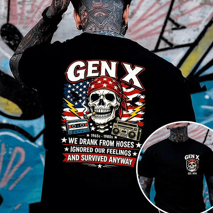 Custom Generation X We Survived Anyway Custom Year Of Birth T-Shirt/Sweatshirt