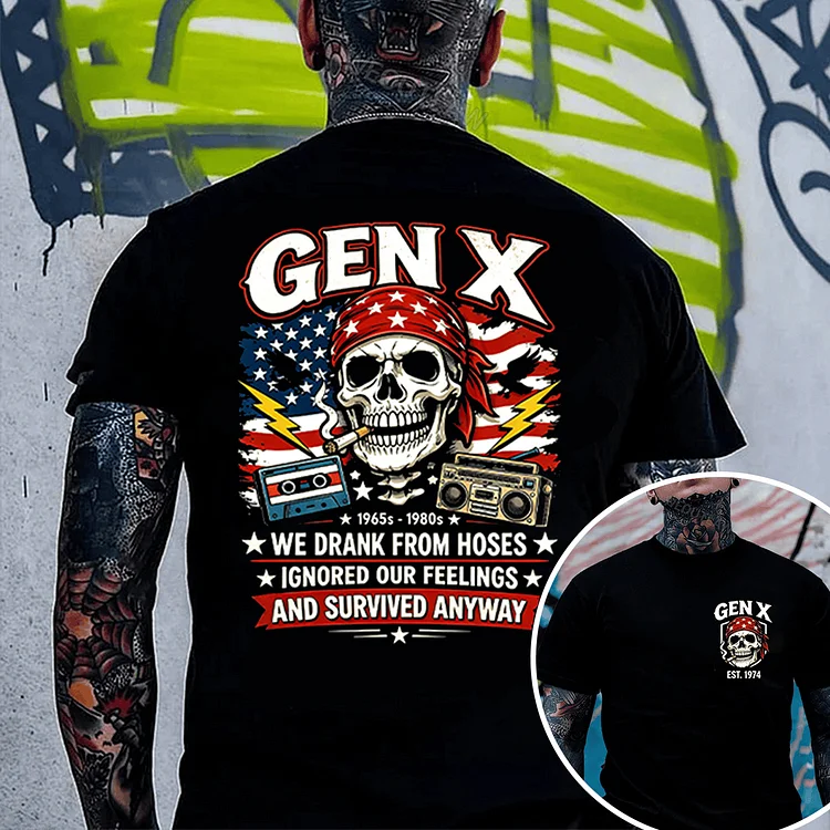 Custom Generation X We Survived Anyway Custom Year Of Birth T-Shirt/Sweatshirt