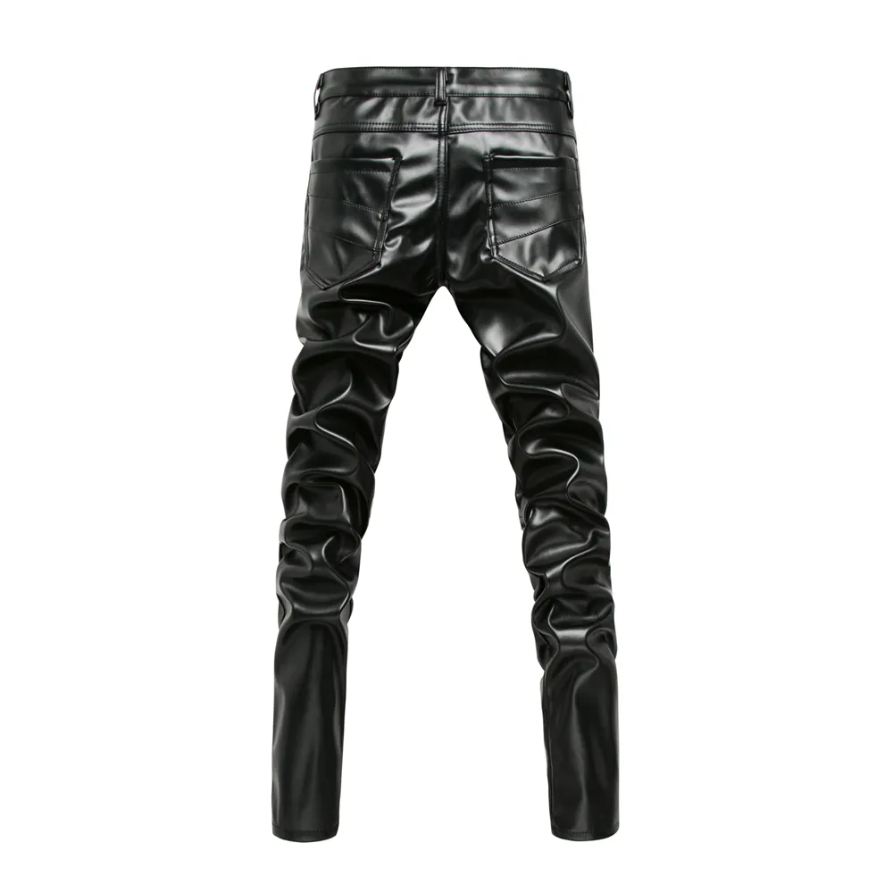 100 original high quality leather pants zipper stylevifoor