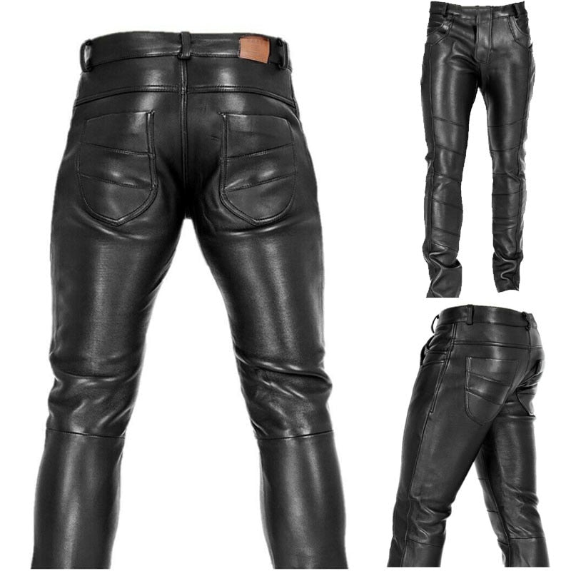 Men's Leather Pants-vifoor