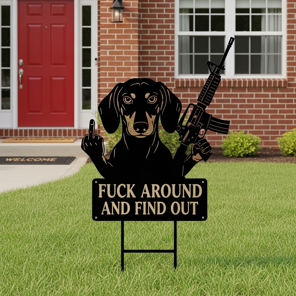 Funny Middle Finger Iron Dog Sentry - The Ultimate Guard Dog With Attitude! 🐾🖕