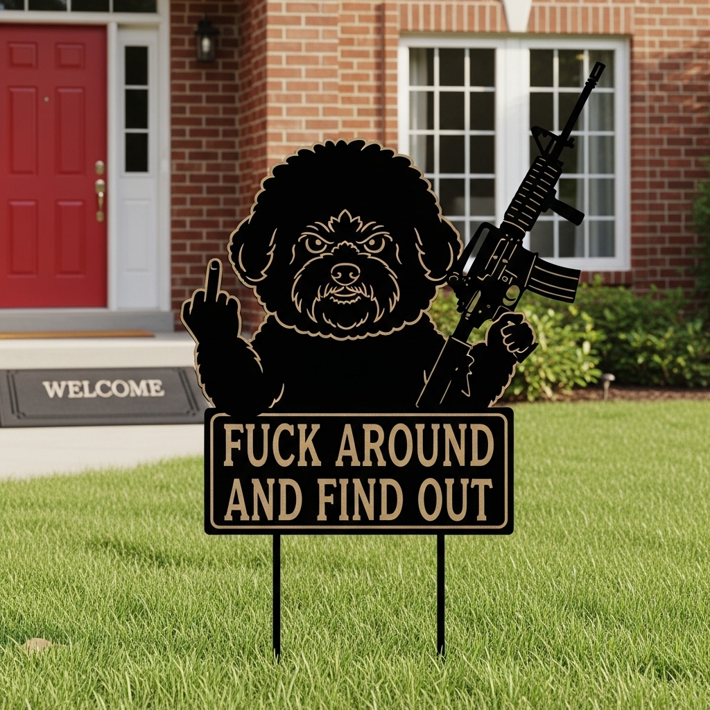 Funny Middle Finger Iron Dog Sentry - The Ultimate Guard Dog With Attitude! 🐾🖕