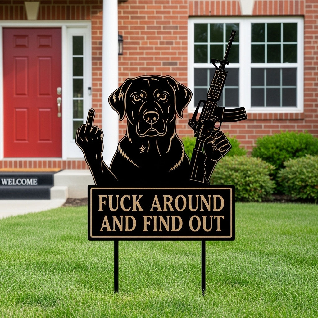 Funny Middle Finger Iron Dog Sentry - The Ultimate Guard Dog With Attitude! 🐾🖕