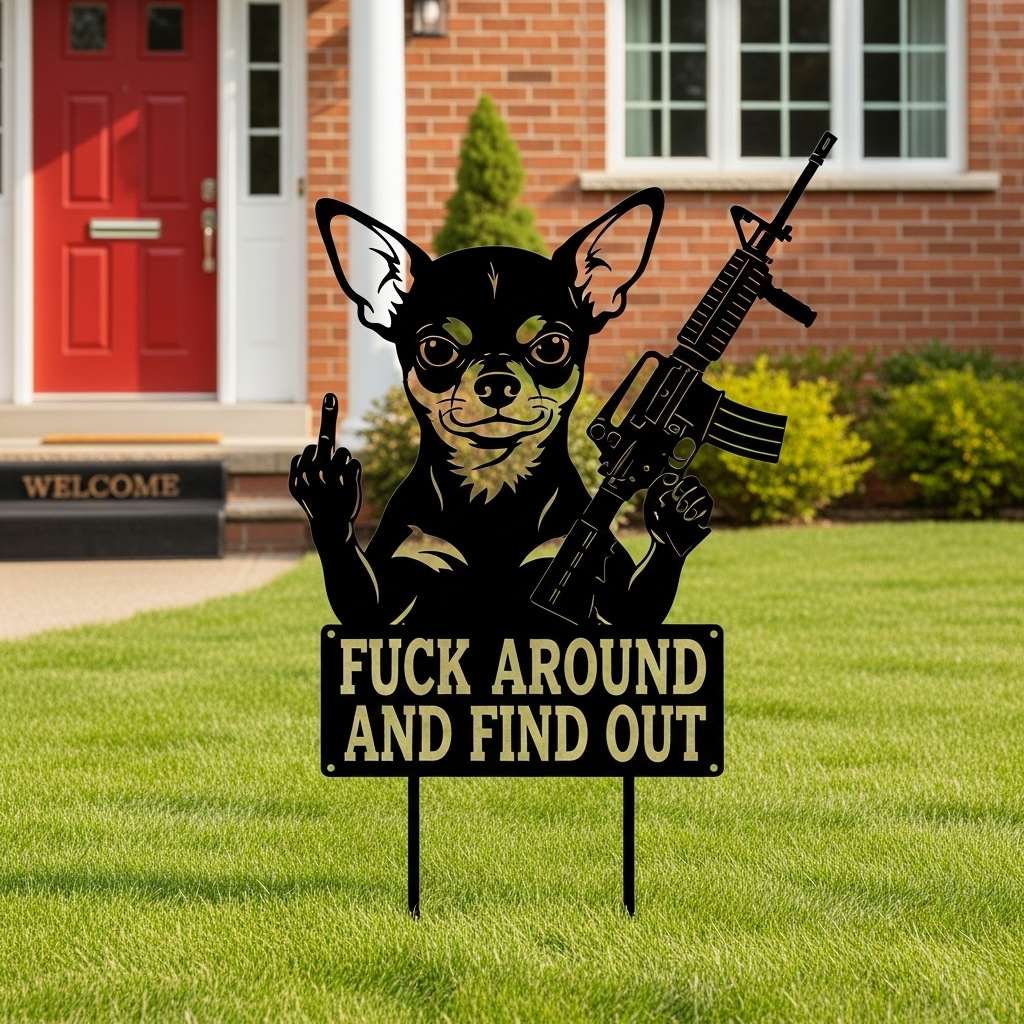 Funny Middle Finger Iron Dog Sentry - The Ultimate Guard Dog With Attitude! 🐾🖕