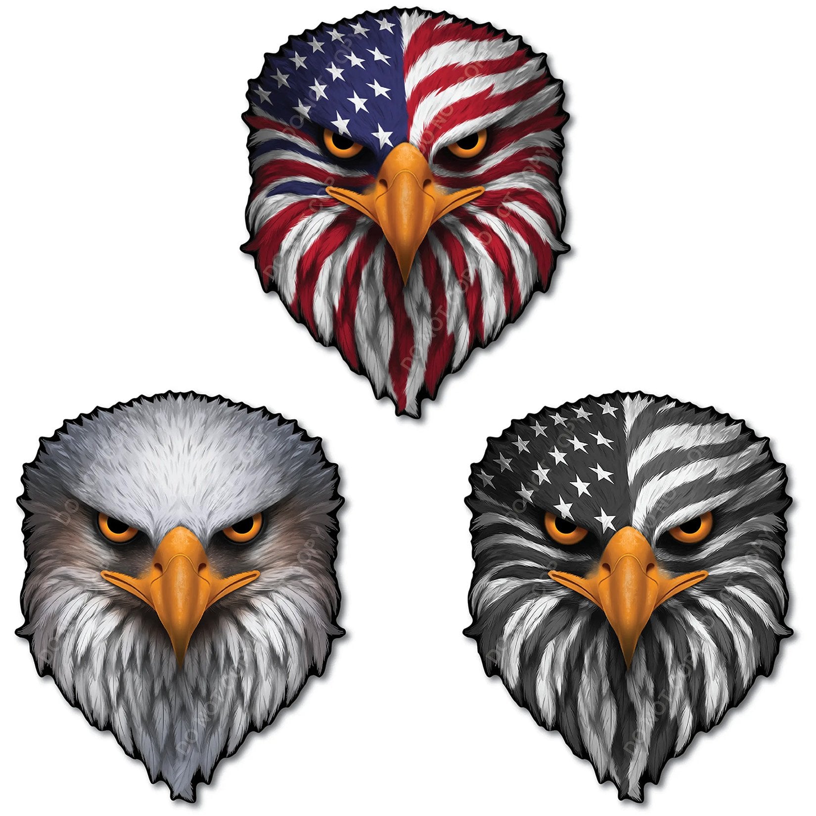 Reflective Eyes Eagle Decal🦅 – Patriotic USA Flag Vinyl Sticker for Trucks, Cars, Coolers, Laptops – Waterproof & Fade-Resistant
