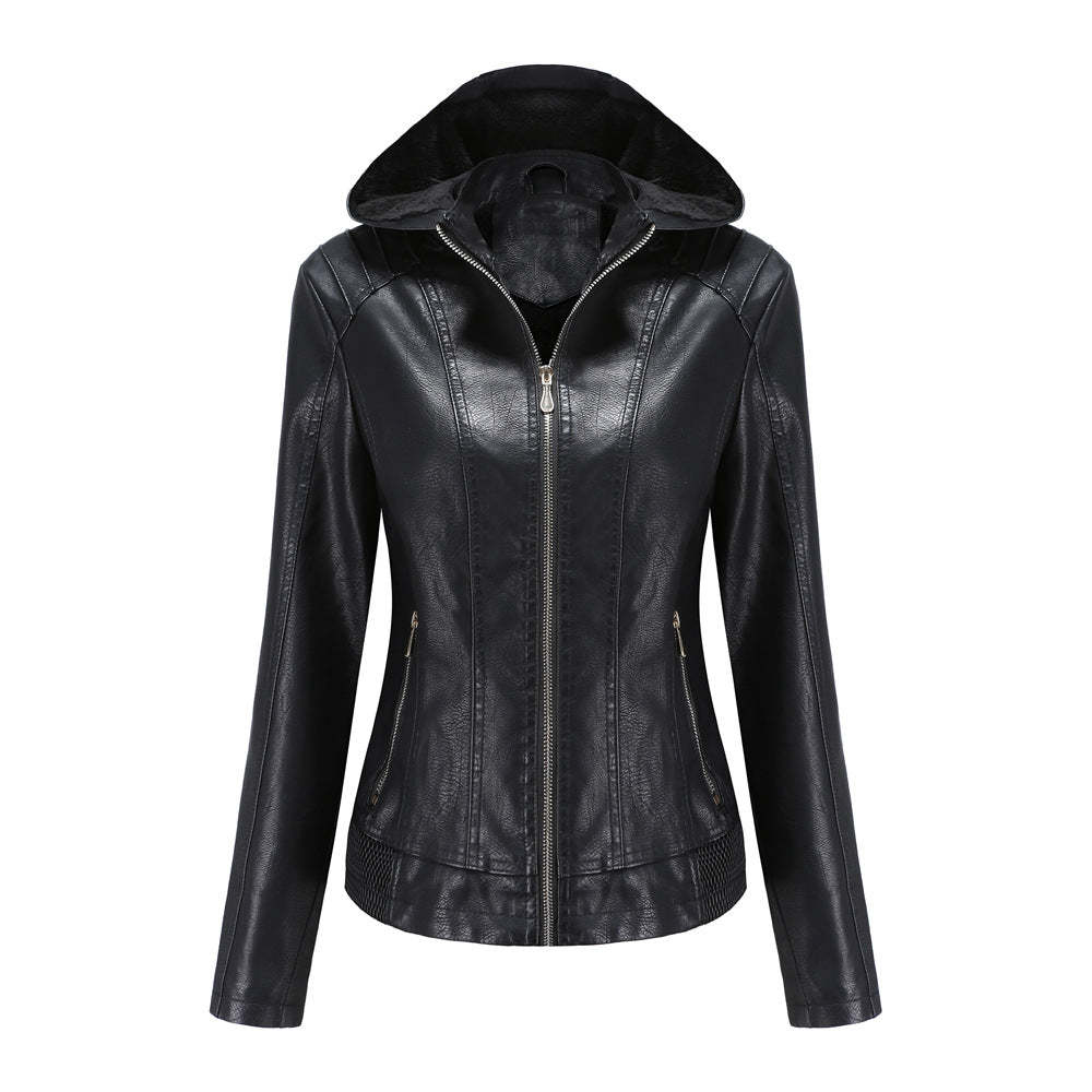 Fashion Polyurethane Faux Women Leather Jacket
