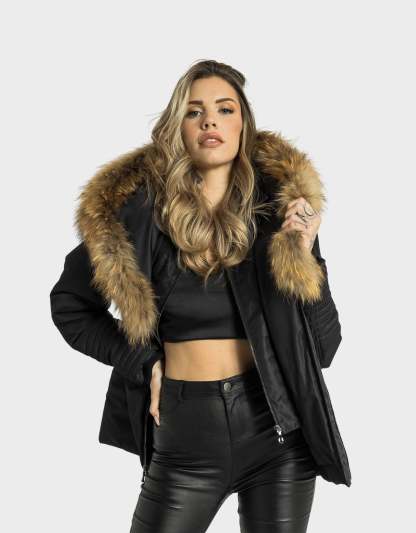 Aspen Down Coat with Natural Fur