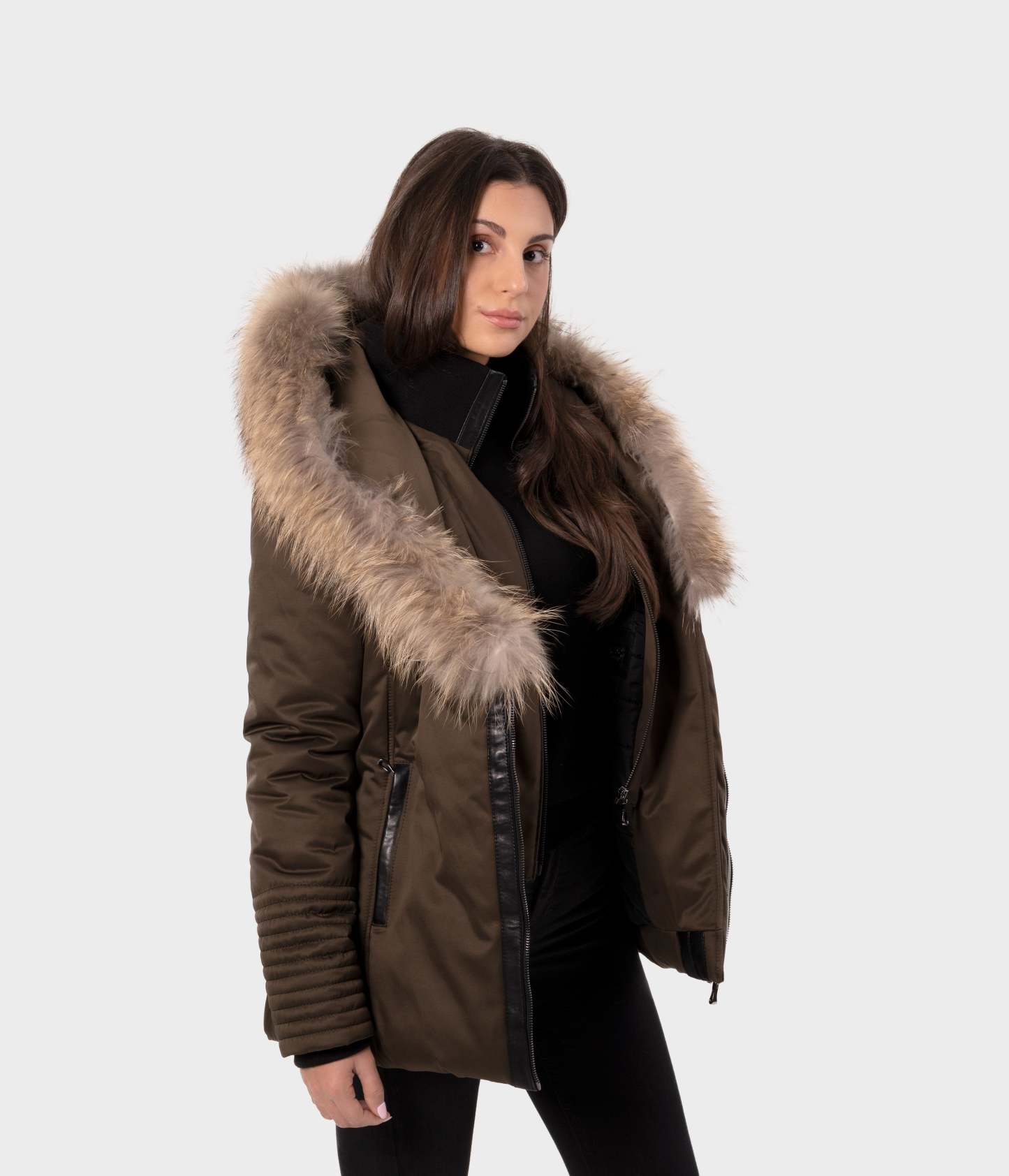 Aspen Down Coat with Natural Fur