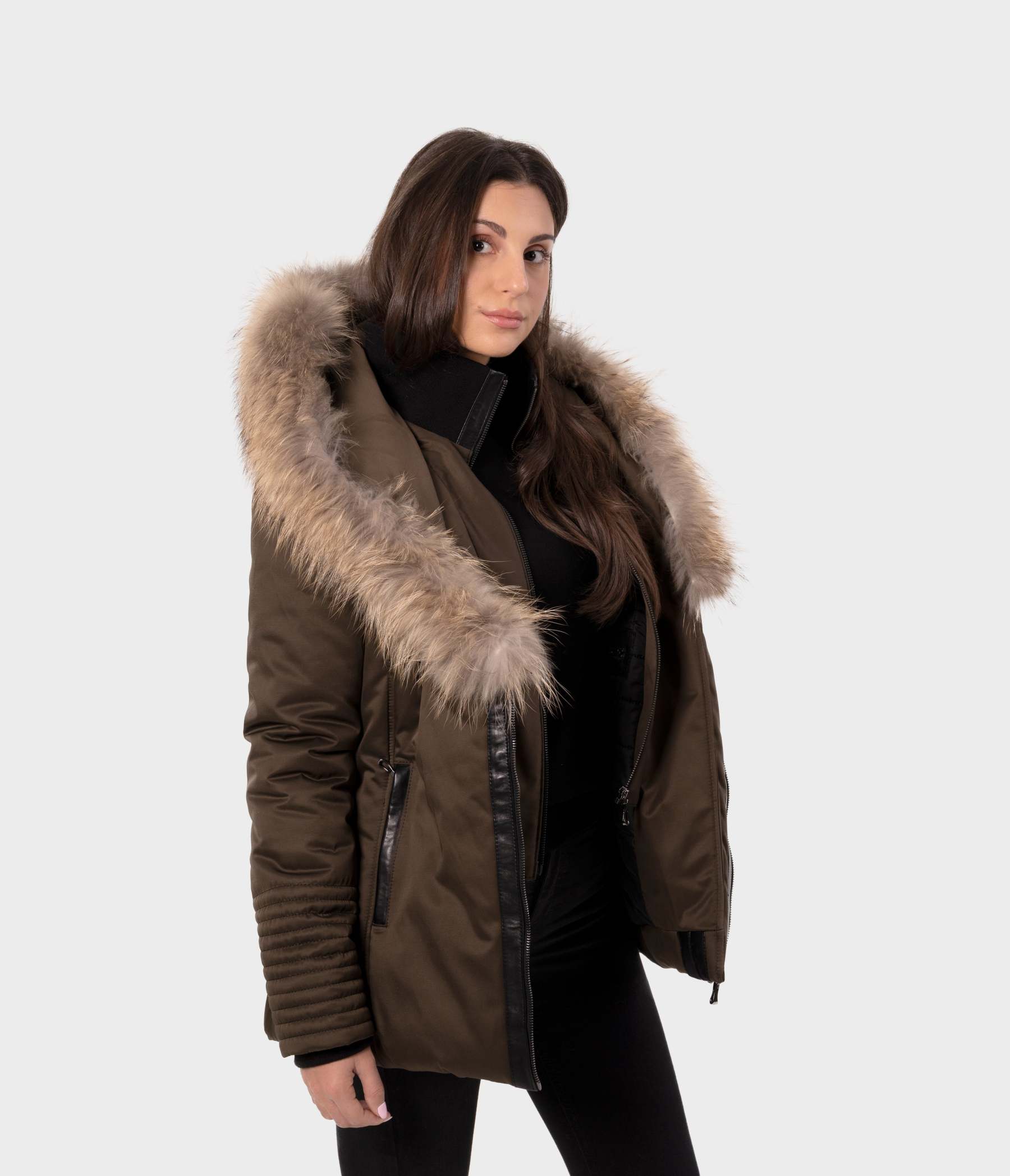Aspen Down Coat with Natural Fur
