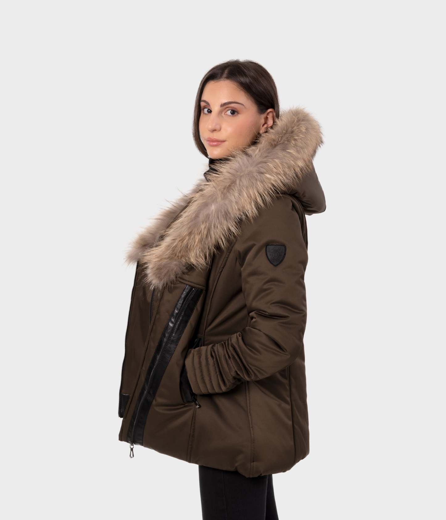 Aspen Down Coat with Natural Fur