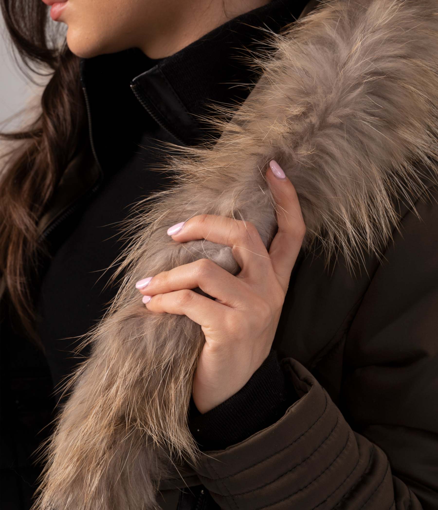 Aspen Down Coat with Natural Fur