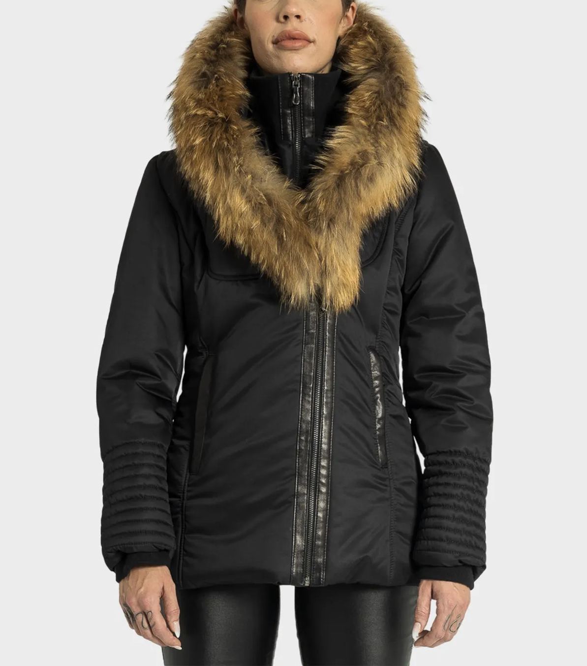Aspen Down Coat with Natural Fur