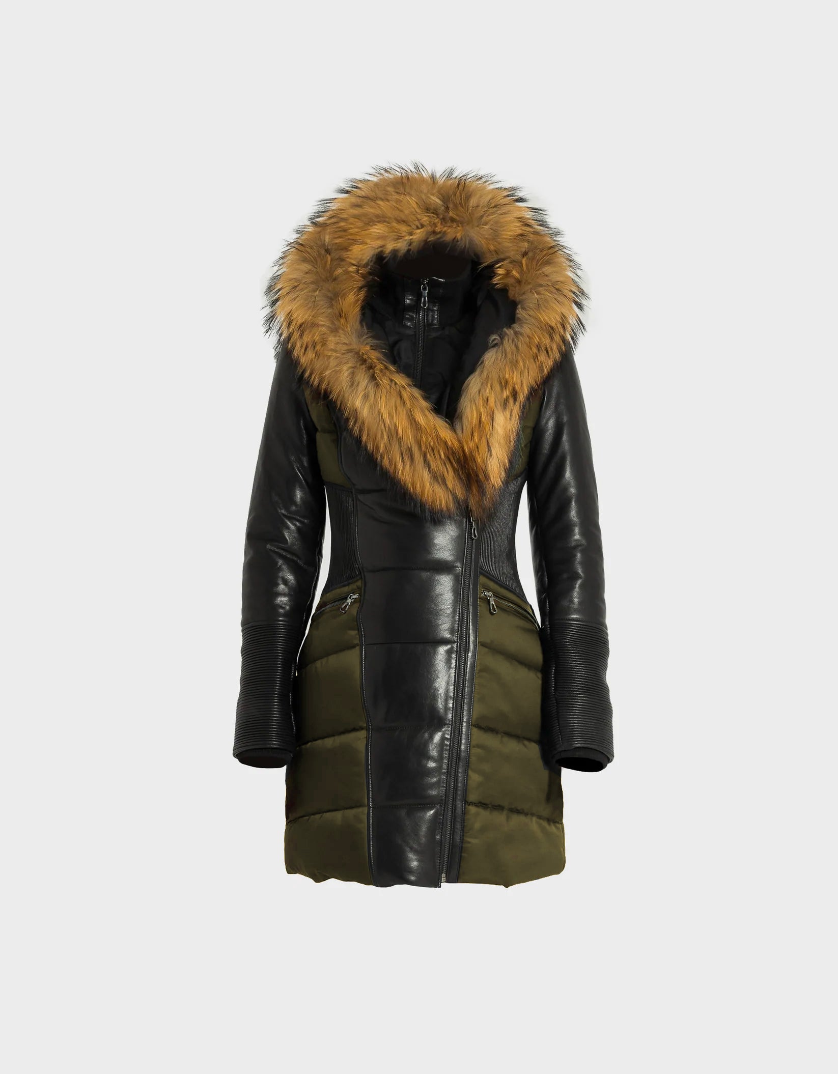 Kylie Leather Sleeves Parka