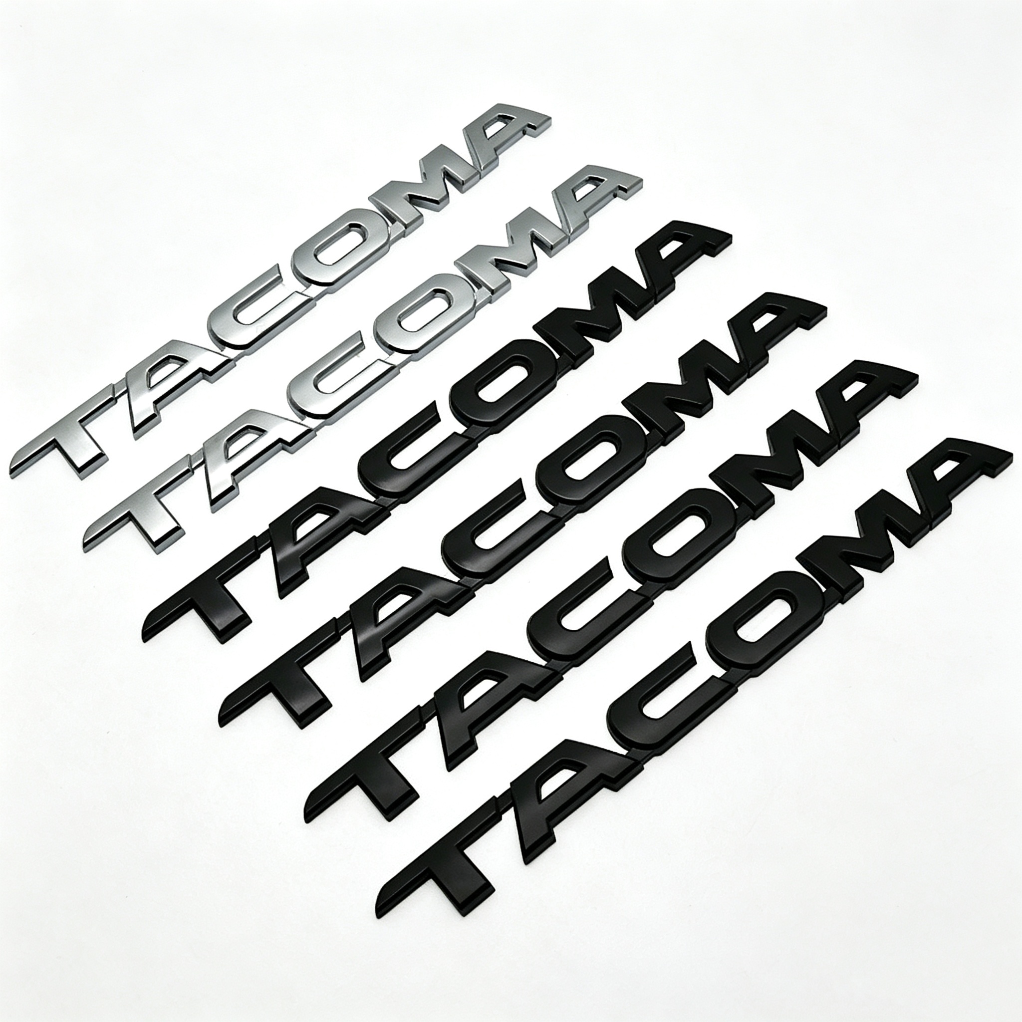ABS Car Emblem  Badge for TOYOTA TACOMA Silver Black Color Netby