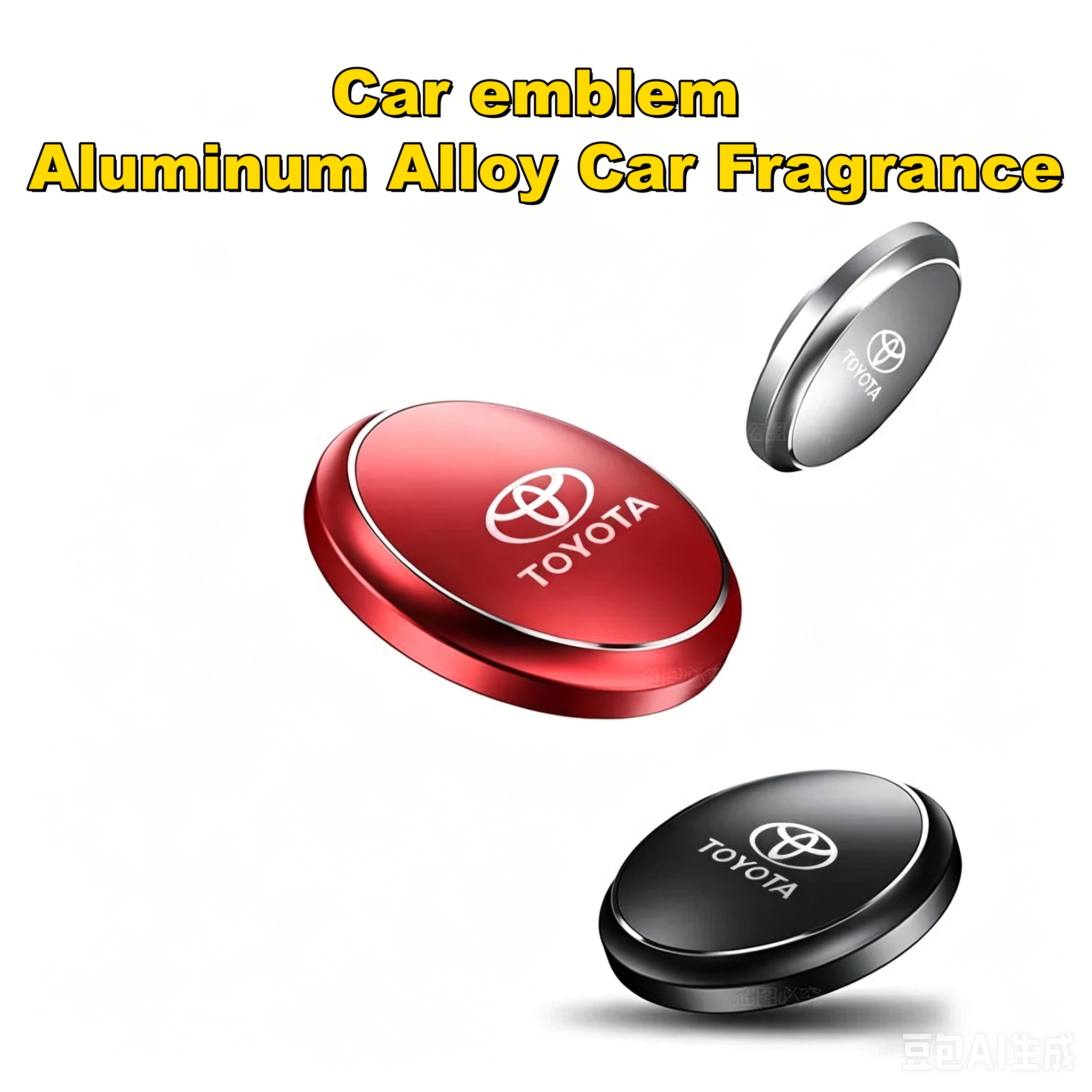 Aluminum Alloy UFO Style Car Air Fragrance with Logo Black Red Silver Color Netby