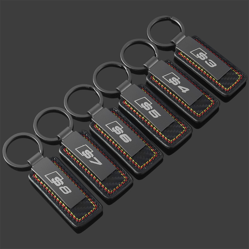 Carbon Fiber Car Logo Keychain Keyring Keyfob for Audi A3 A4L A5 A6L A7 A8L Q2L Q3 Q5 Q7 RS3 RS4 RS5 RS6 RS7 RS8 S3 S4 S5 S6 S7 S8 SQ3 SQ5 SQ7 Netby