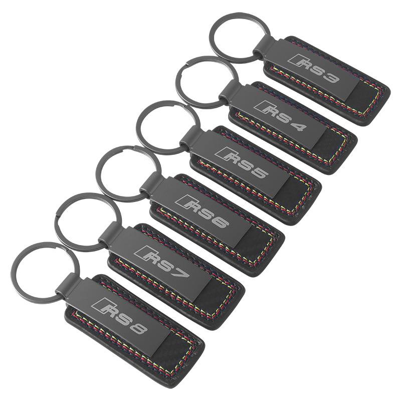 Carbon Fiber Car Logo Keychain Keyring Keyfob for Audi A3 A4L A5 A6L A7 A8L Q2L Q3 Q5 Q7 RS3 RS4 RS5 RS6 RS7 RS8 S3 S4 S5 S6 S7 S8 SQ3 SQ5 SQ7 Netby