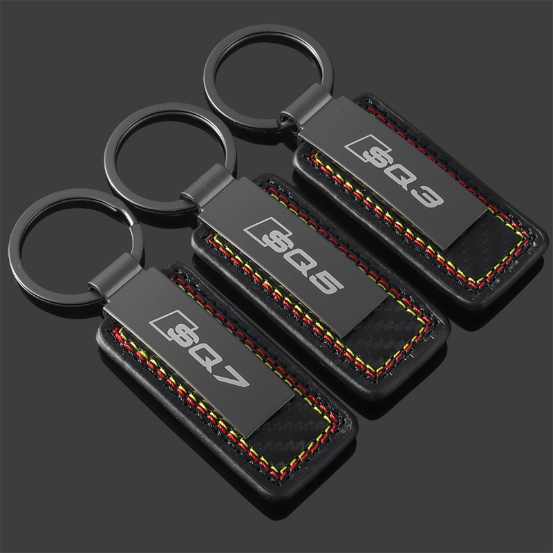Carbon Fiber Car Logo Keychain Keyring Keyfob for Audi A3 A4L A5 A6L A7 A8L Q2L Q3 Q5 Q7 RS3 RS4 RS5 RS6 RS7 RS8 S3 S4 S5 S6 S7 S8 SQ3 SQ5 SQ7 Netby