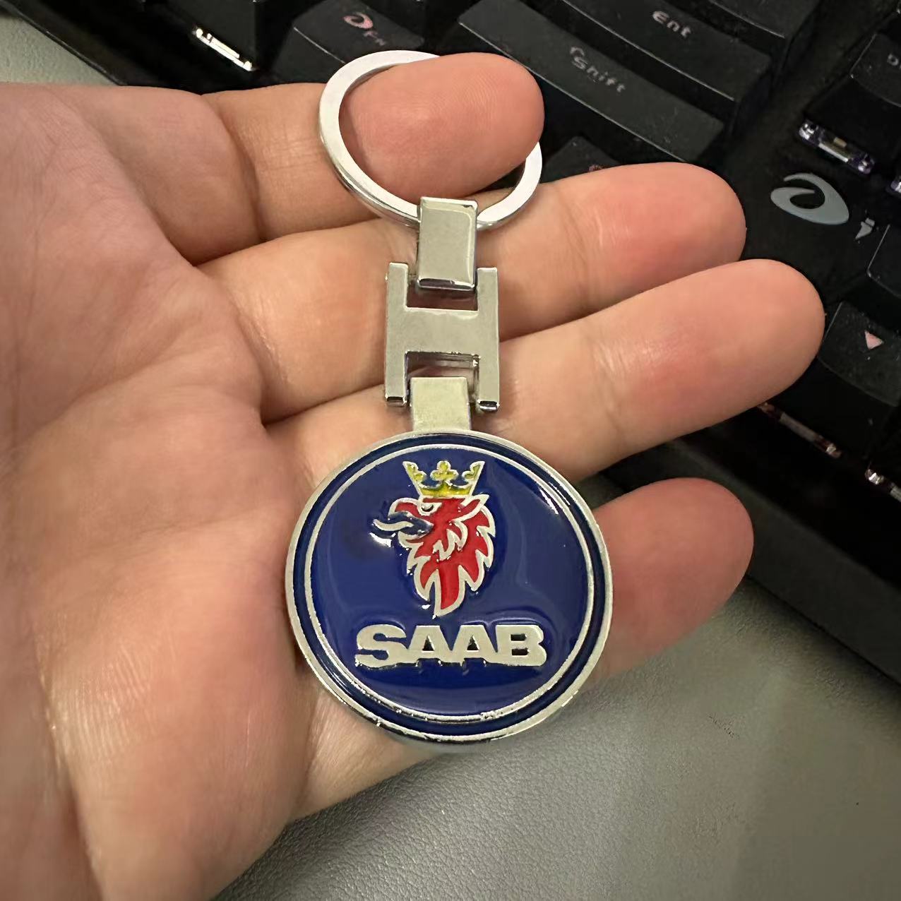 Metal SAAB SCANIA Car Logo Keyring Keychain Netby