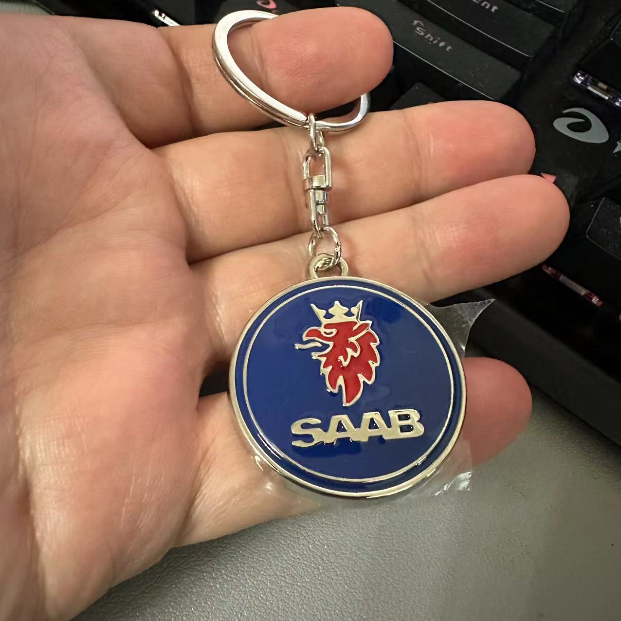 Metal SAAB SCANIA Car Logo Keyring Keychain Netby