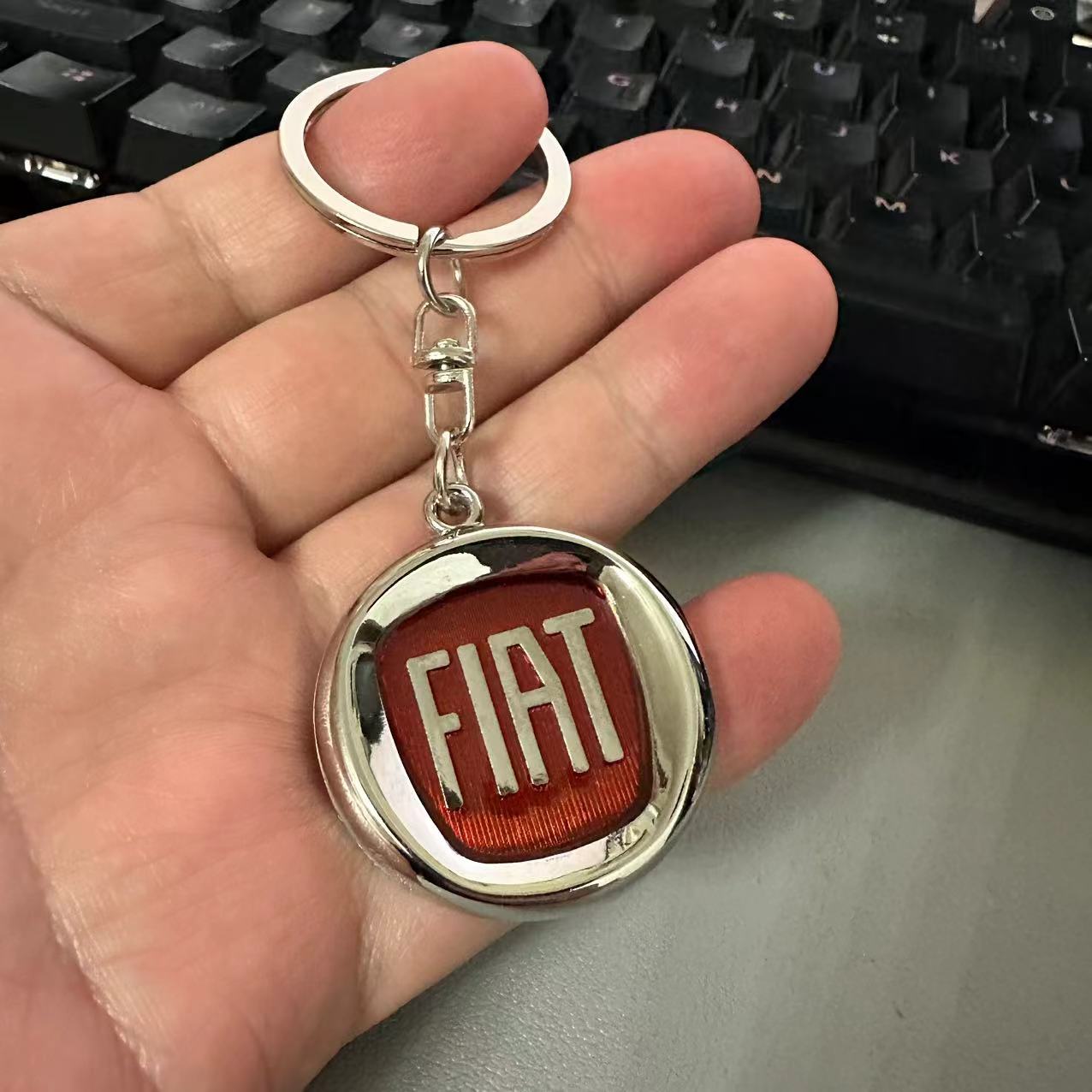 Metal FIAT Car Logo Keyring Keychain Netby