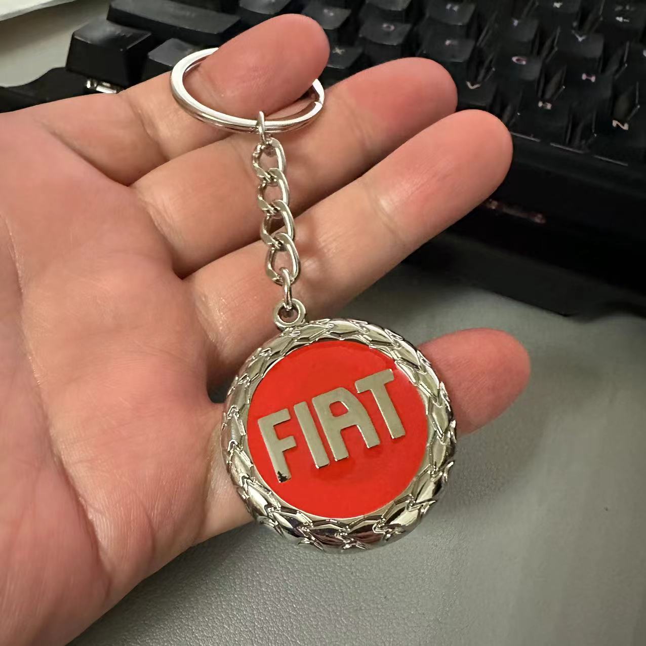 Metal FIAT Car Logo Keyring Keychain Netby