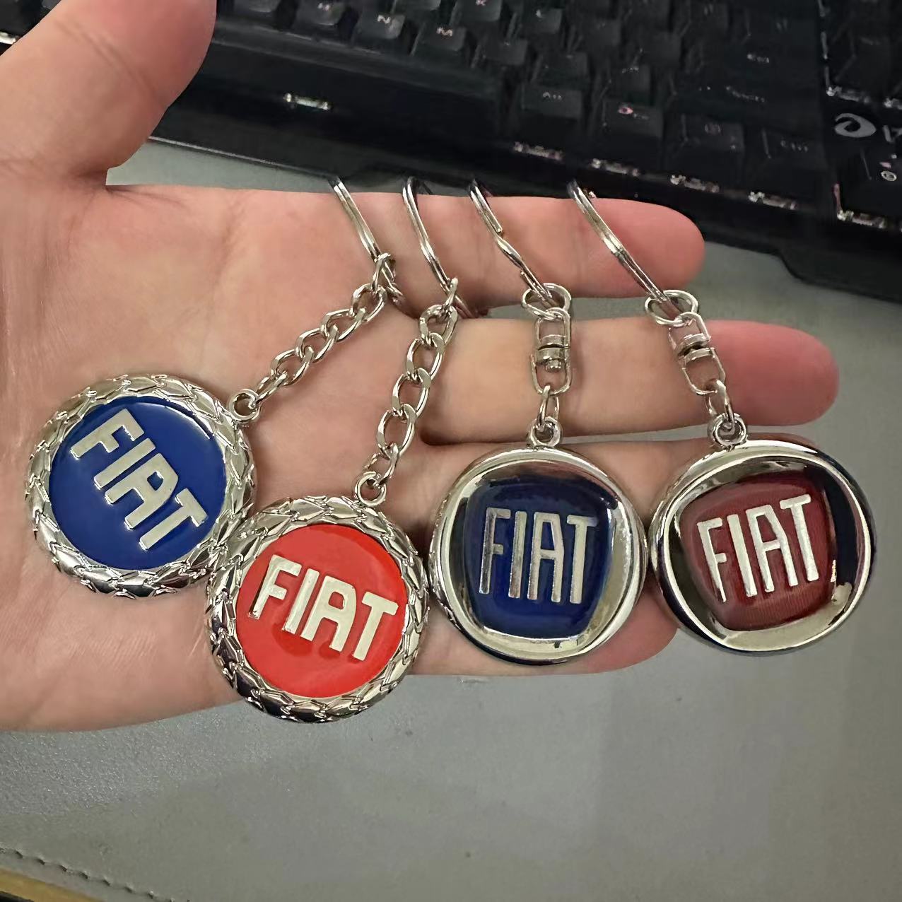 Metal FIAT Car Logo Keyring Keychain Netby
