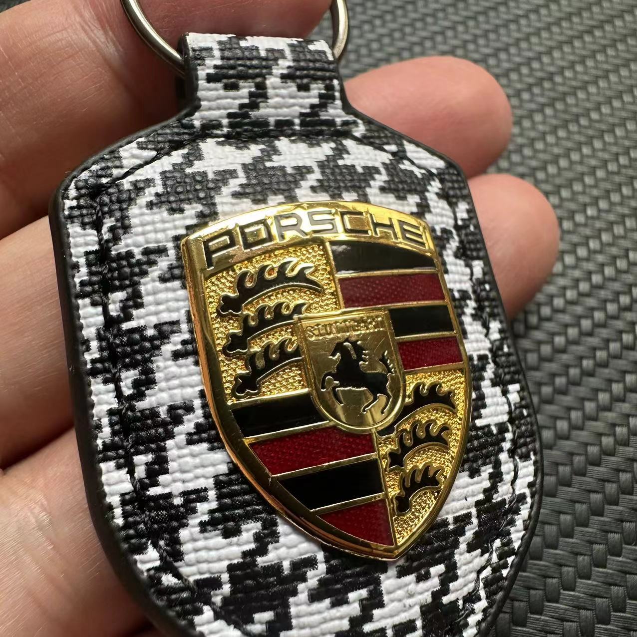 Cloth Porsche Car Logo Keyring Keychain Keyfob Netby