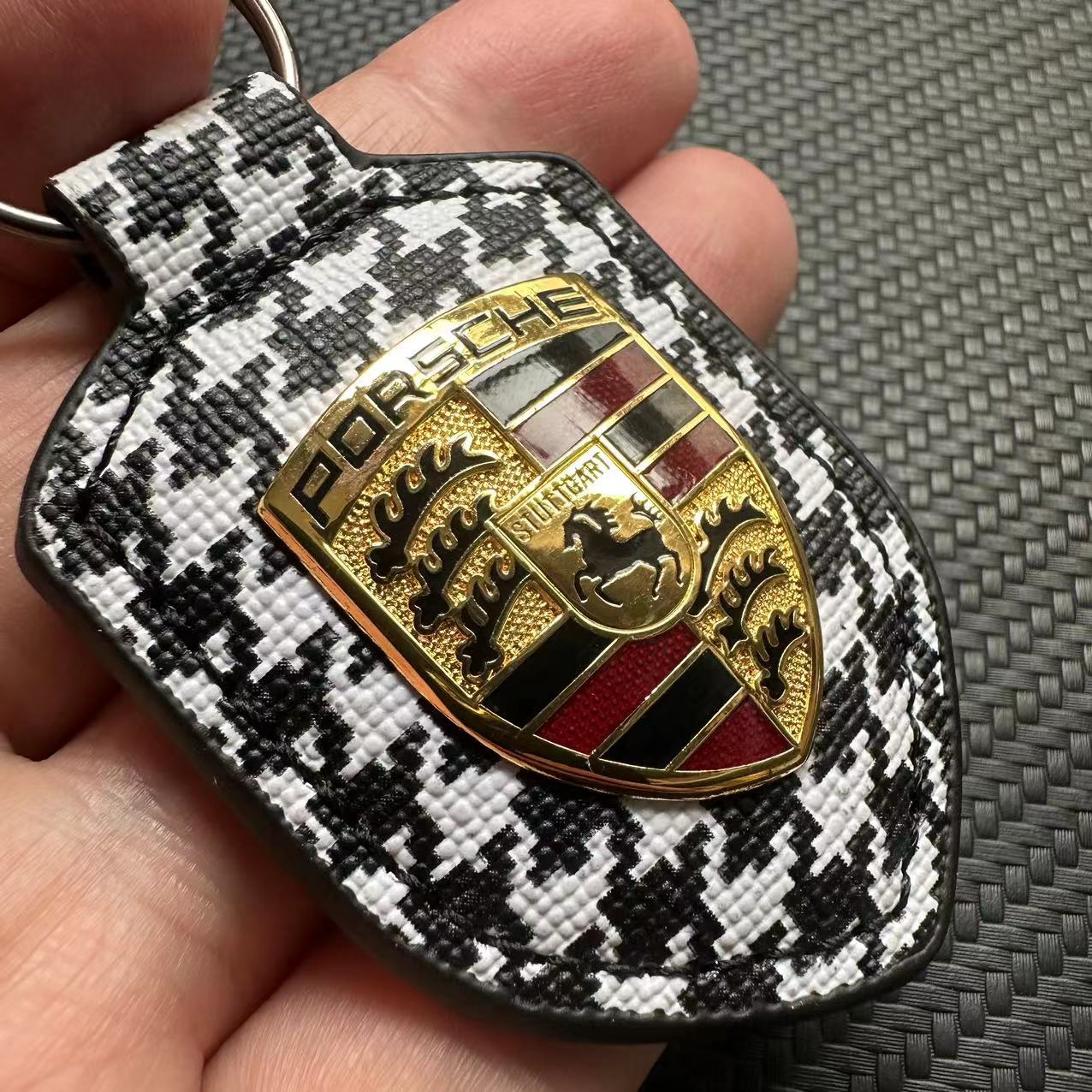 Cloth Porsche Car Logo Keyring Keychain Keyfob Netby