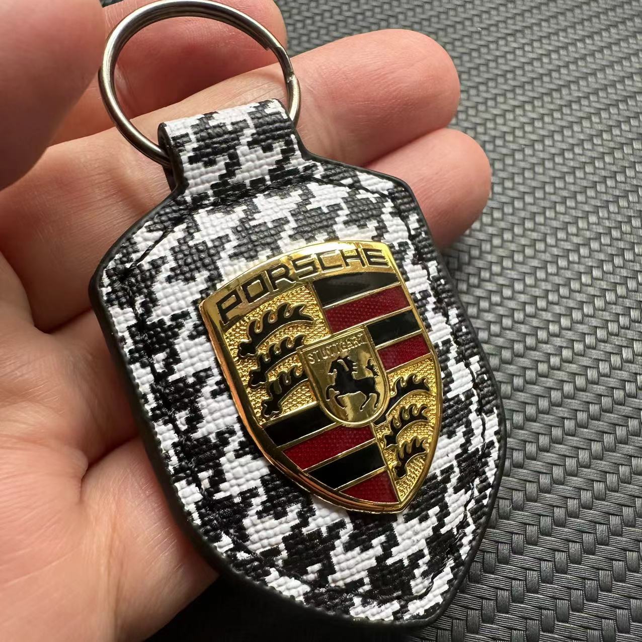 Cloth Porsche Car Logo Keyring Keychain Keyfob Netby