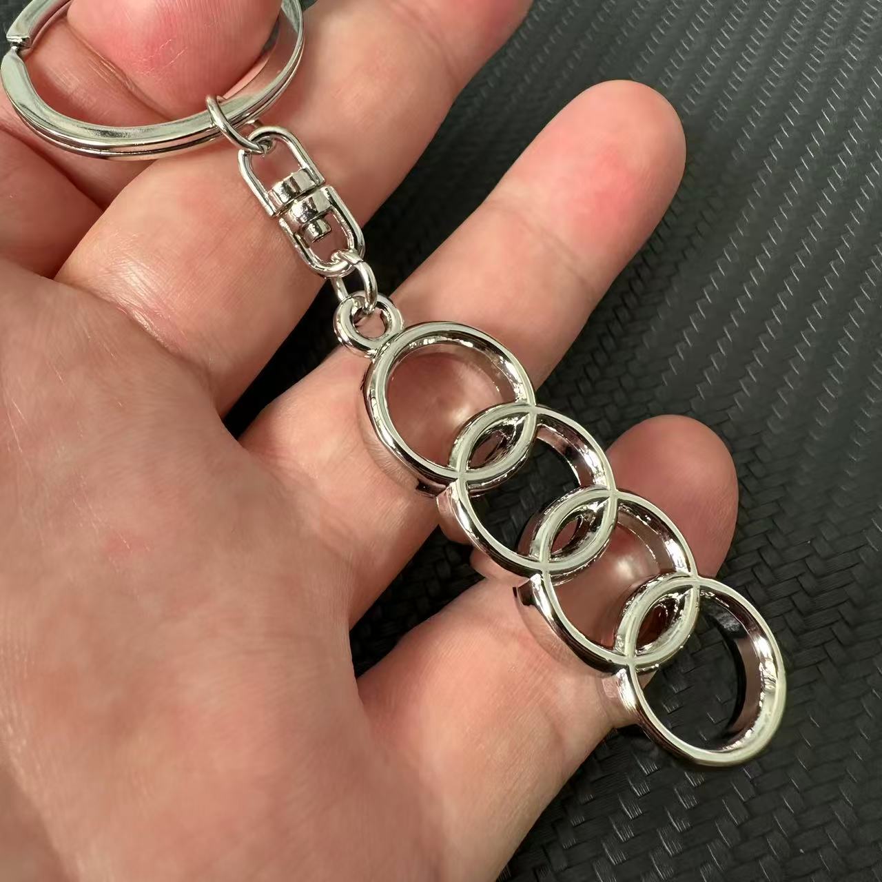 3D Metal Audi Car Logo Logo Keyring Keychain Netby