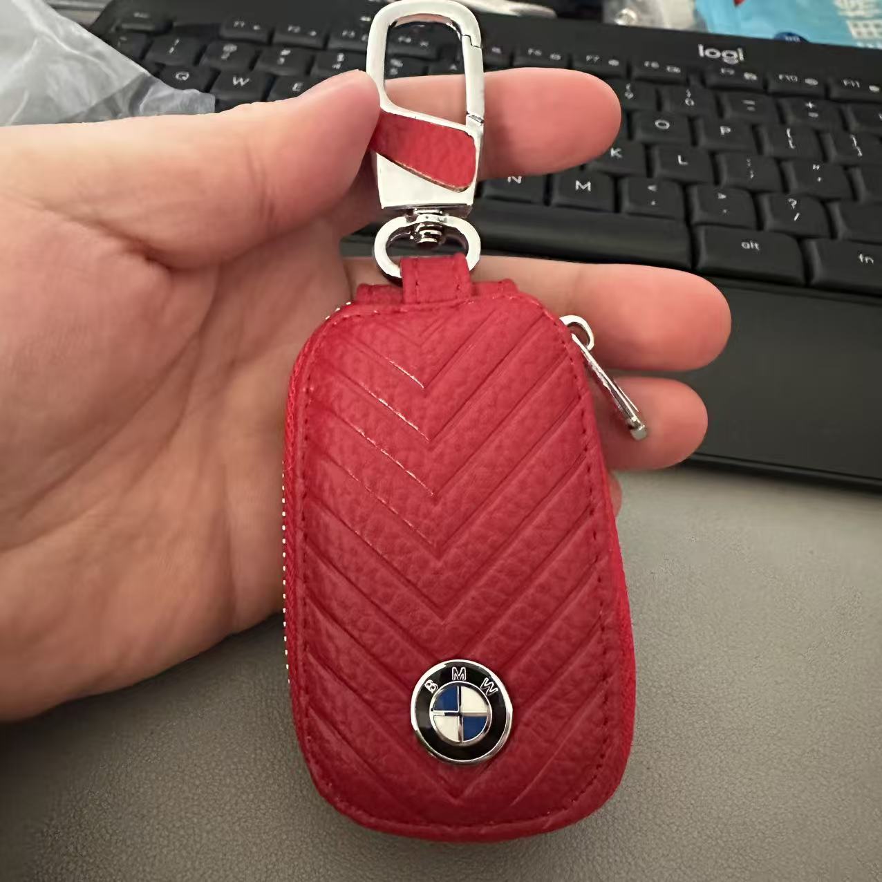 Black Red Brown Color Leather Car Remote Key Wallet for KIA AUDI BENZ BMW BUICK PORSCHE VW VOLVO JAGUAR CHEVROLET FORD Netby