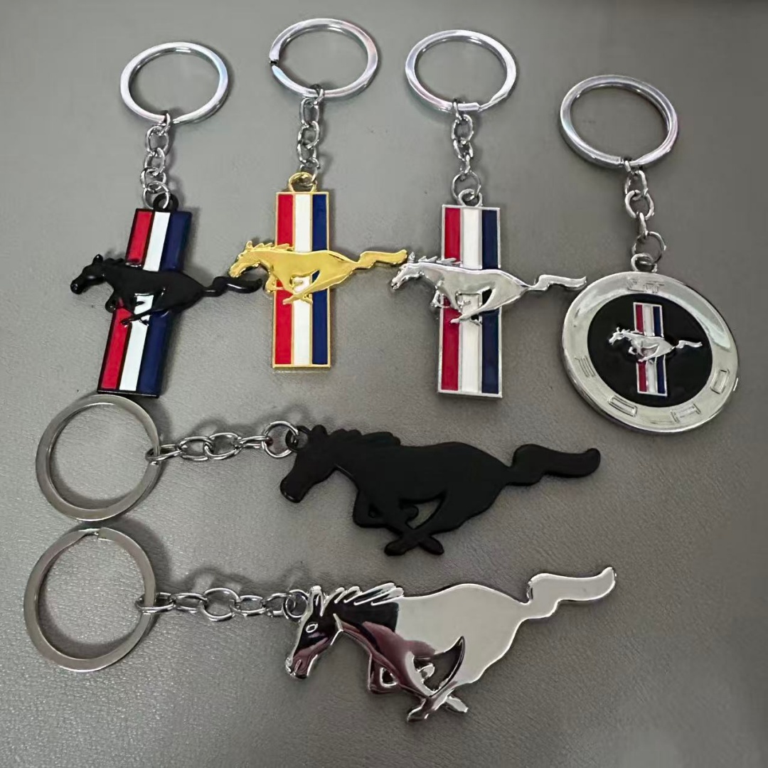 3D Metal Leather Mustang VIPER SHELBY Car Logo Logo Keyring Keychain Netby