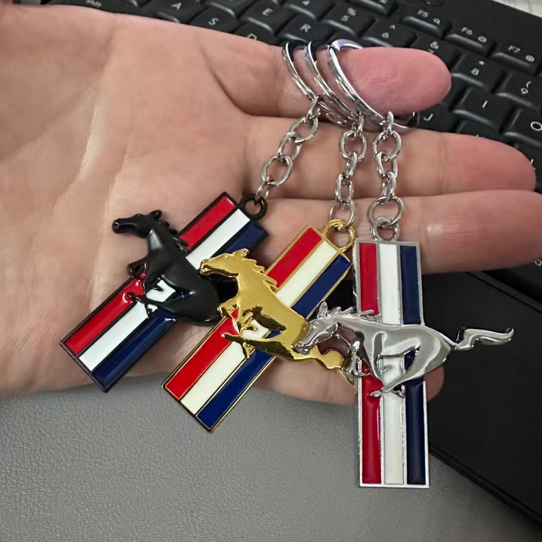 3D Metal Leather Mustang VIPER SHELBY Car Logo Logo Keyring Keychain Netby