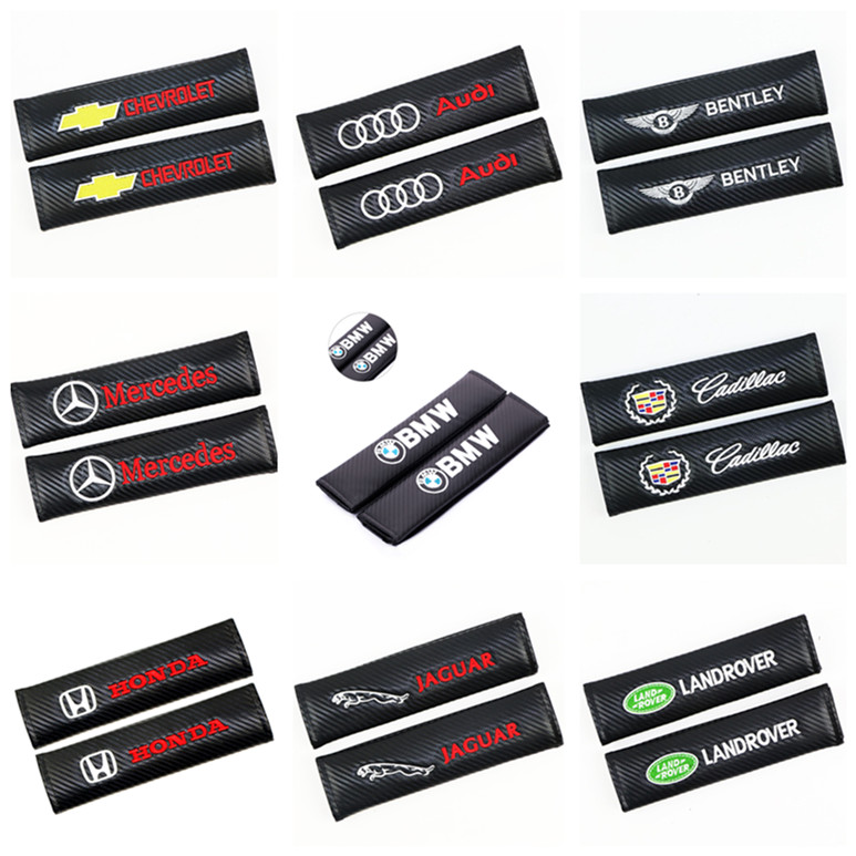 Carbon Fiber Style Car Seat Belt Cover for Audi Benz BMW Corvette VW SKODA Alfa Romeo Netby