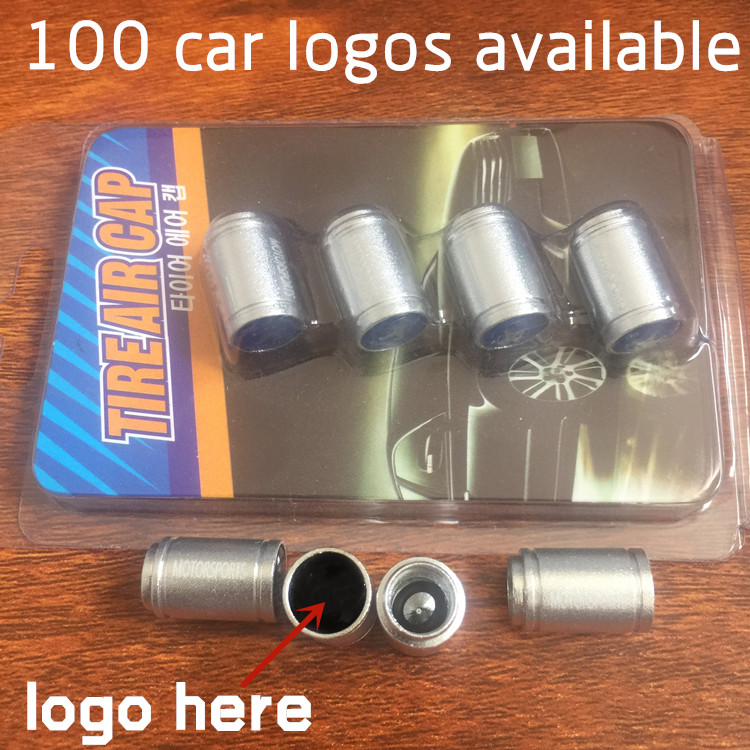 Motorsports Metal Car Wheel Tire Valve Cap Anti Dust With Emblem Logo Silver Color Netby