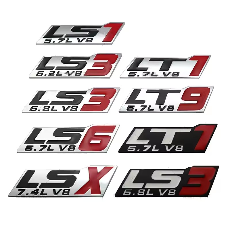 Zinc Alloy Metal Car Emblem Badge LT1 LT9 LS1 LS2 LS3 LS6 LSX V8 5.7L 6.2L 6.8L 7.4L Netby