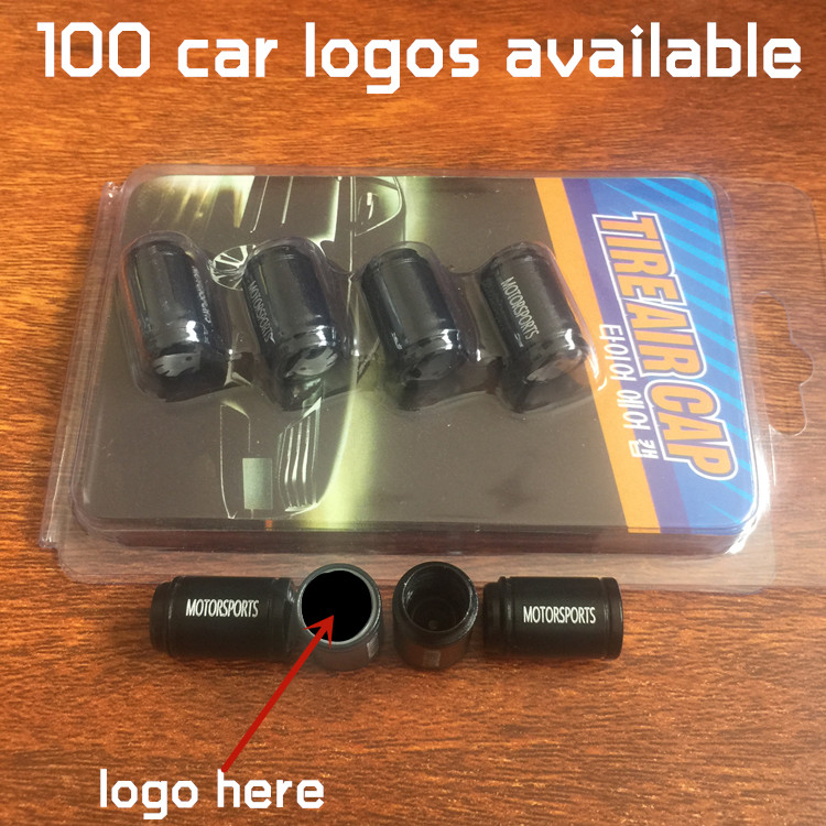 Motorsports Metal Car Wheel Tire Valve Cap Anti Dust With Emblem Logo Black Color Netby
